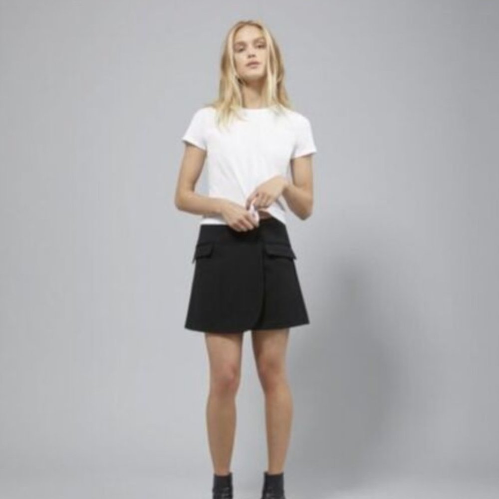 Theory Black Mini Skirt Monroe Size P